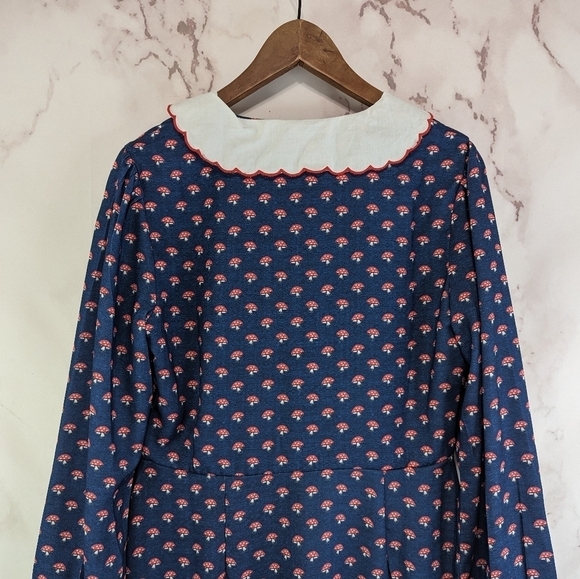 Modcloth Dress Women 10 Mushroom Amanita Timeless London Sprout With Clout - Picture 8 of 16